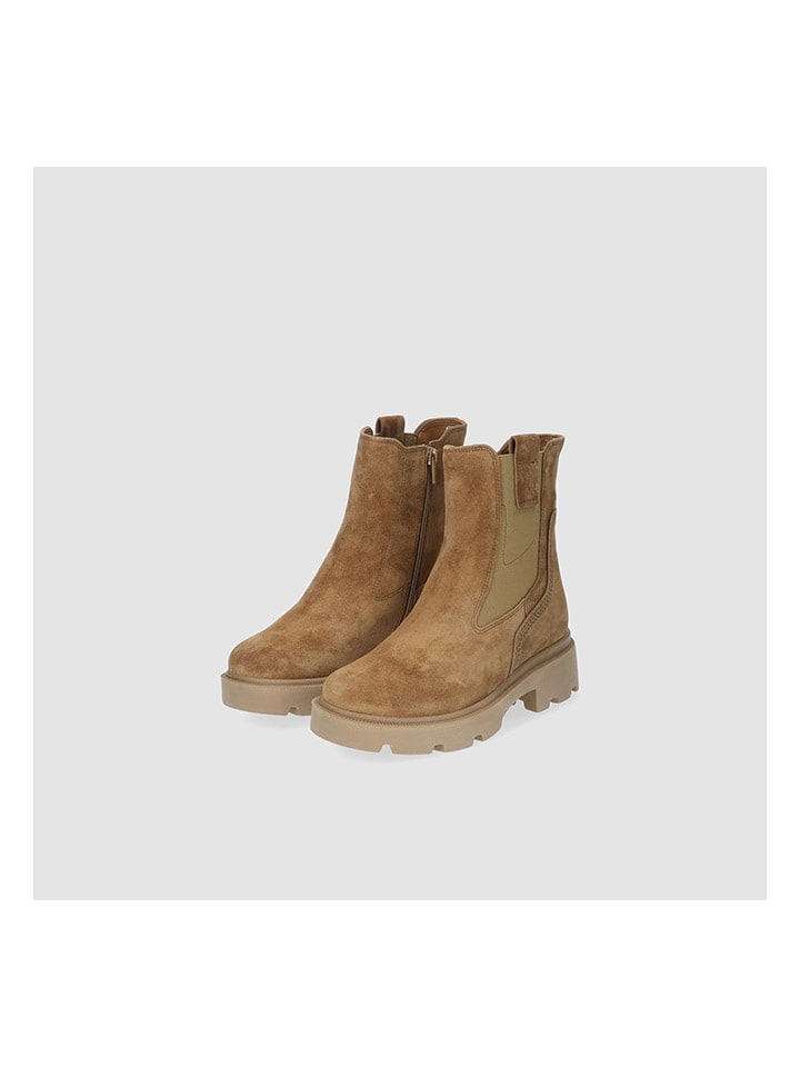 Gabor Leder-Chelsea-Boots in Hellbraun günstig kaufen