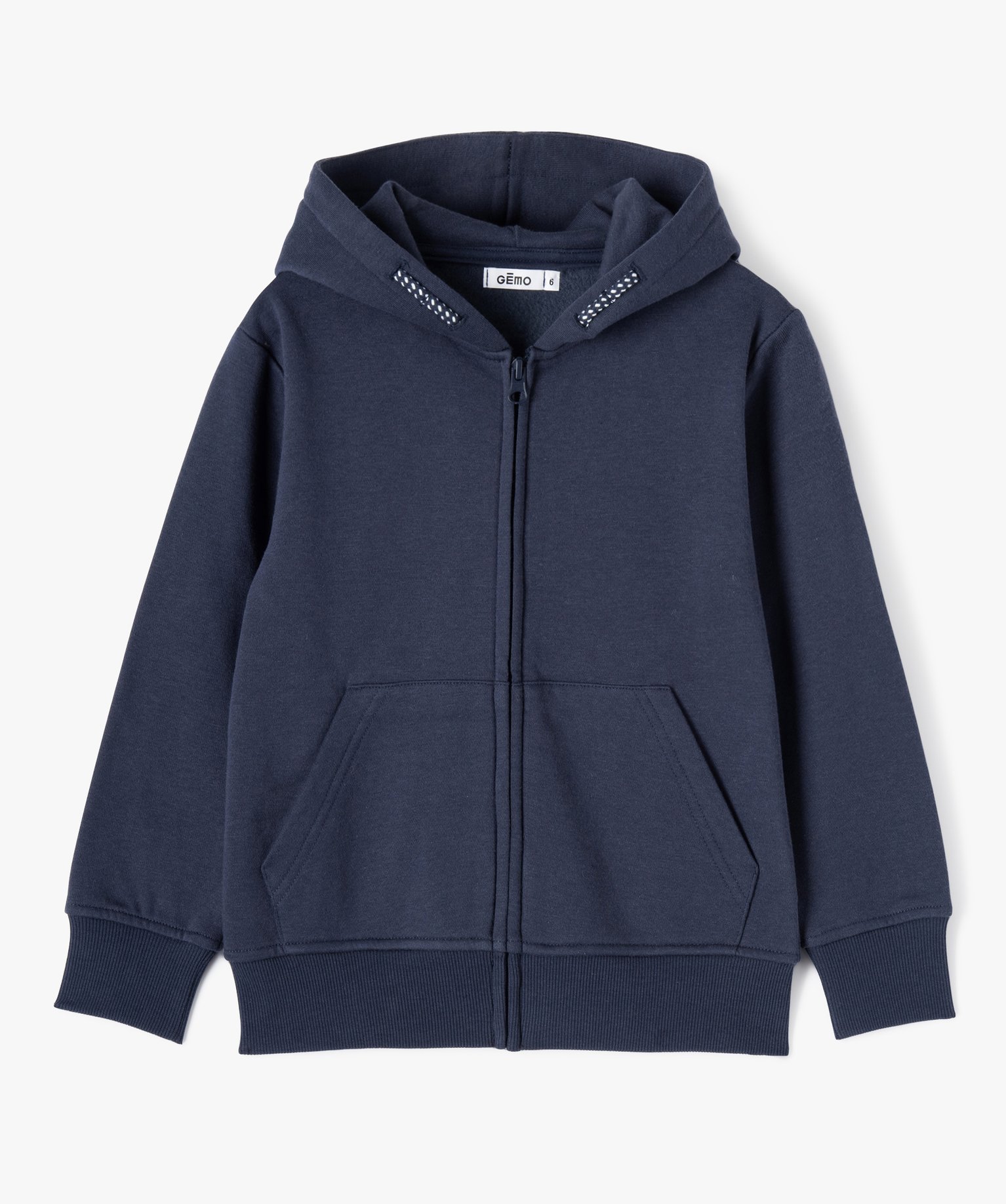 Sweat zippé et molletonné à capuche Garçon marine | GEMO