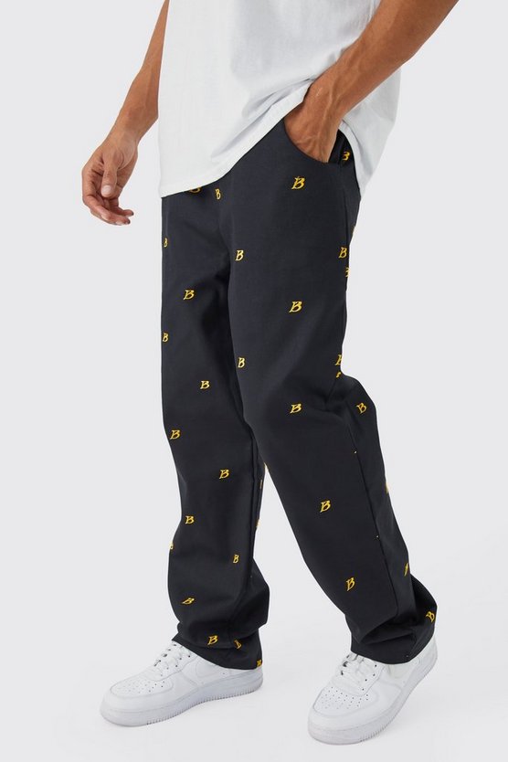 Lockere bestickte Hose