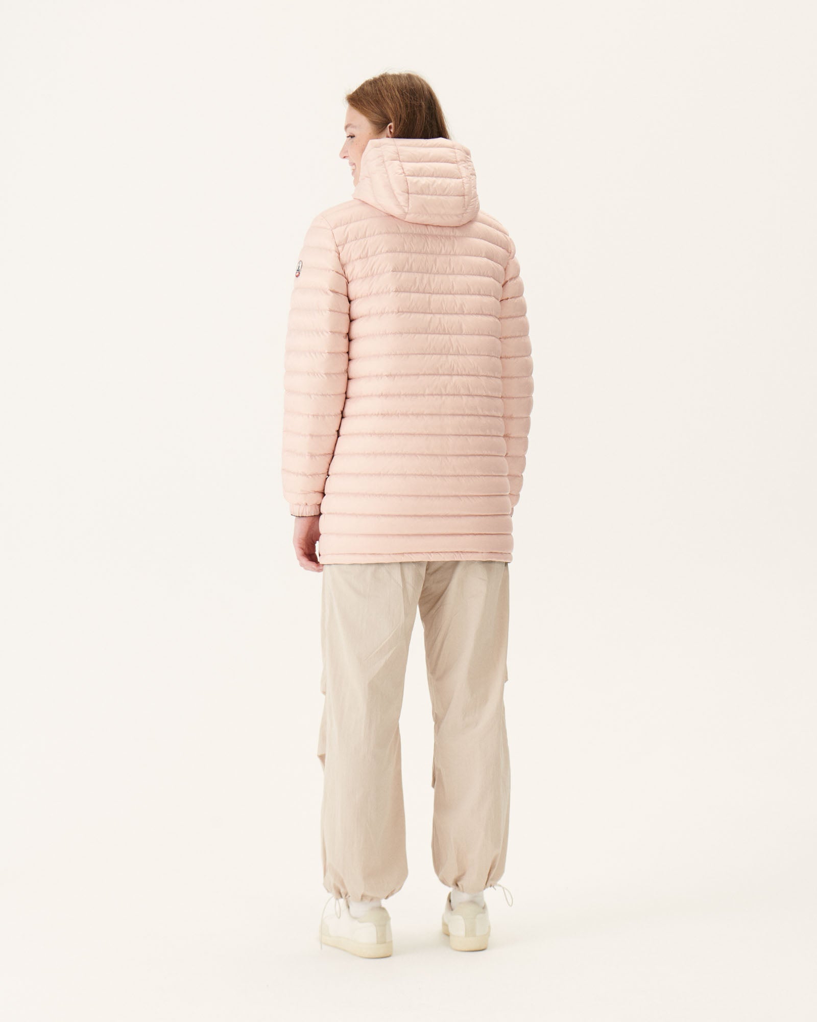 Doudoune longue réversible Army/Rose clair Roma