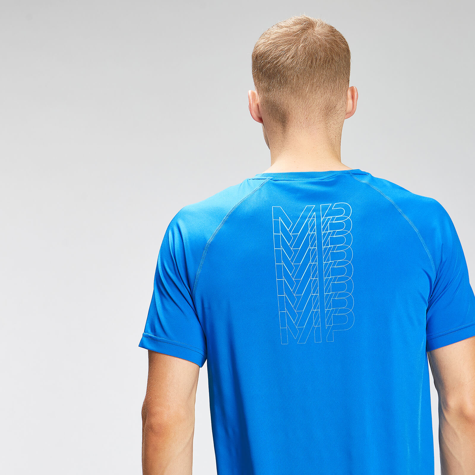 T-shirt à manches courtes à imprimé répétitif MP Graphic Training pour hommes – Bleu pur
