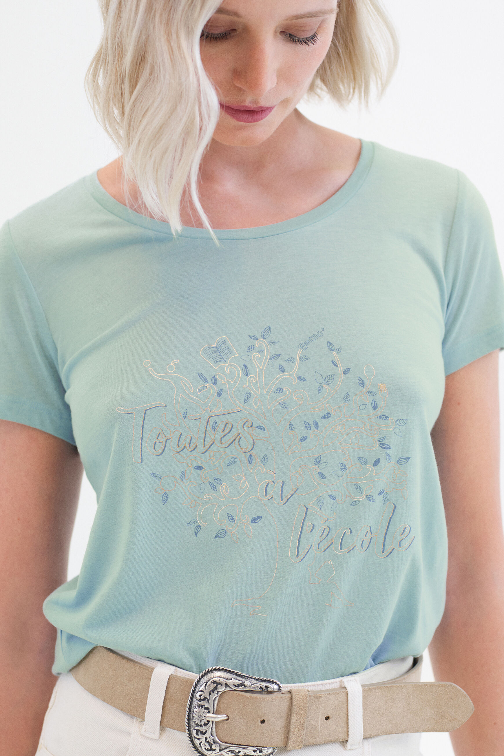 t-shirt nessa vert clair femme
