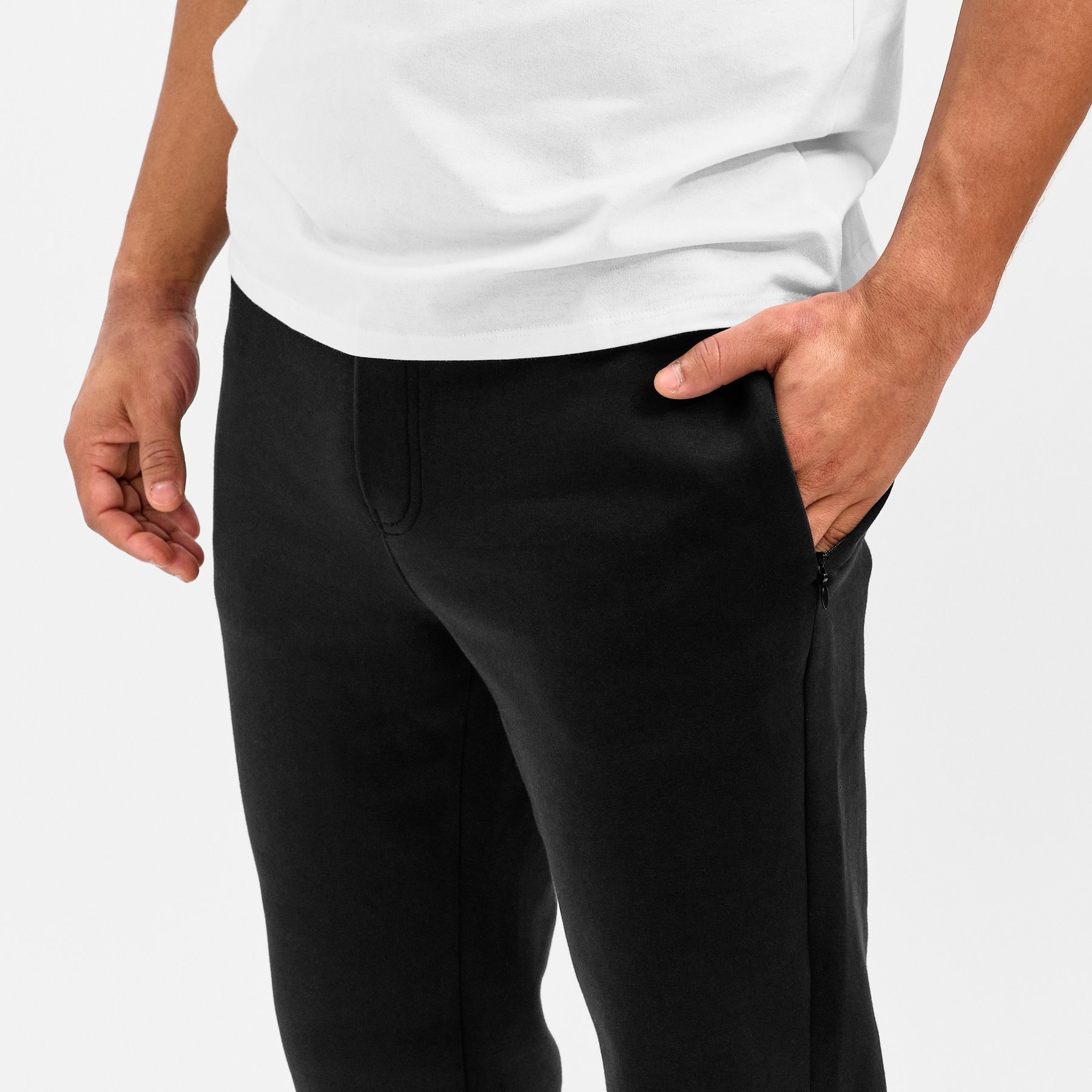 Papas Shorts Relaxhose Schicke und bequeme Freizeithose Jogginghose Jogger für den Alltag (1-tlg) aus Baumwolle mit sicheren Reißverschlusstaschen