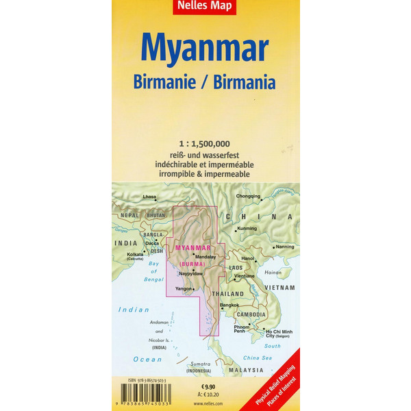Nelles Map Myanmar 1 : 1 500 000 - Wanderkarte