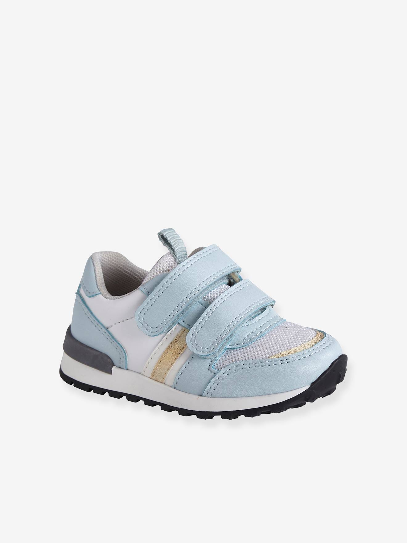 Vertbaudet Mädchen Baby Sneakers mit Klett - hellblau