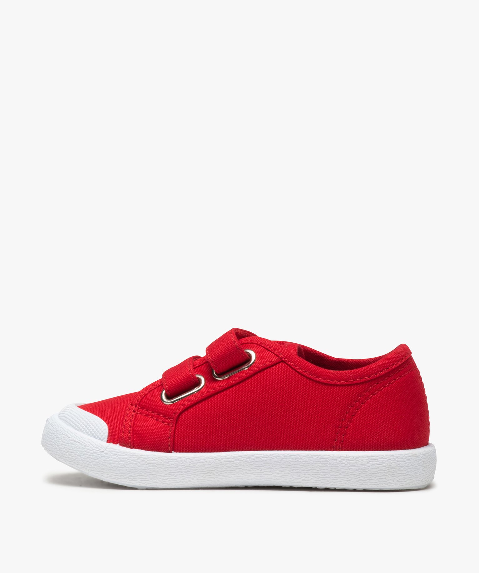 Baskets Garçon en toile fermeture double scratch rouge | GEMO