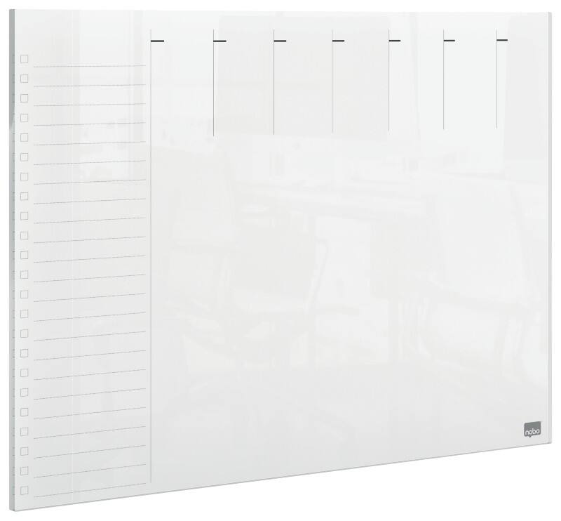 Nobo Mini Tisch- oder Wandmontierbarer Wochenplaner 1915614 Acryl Rahmenlos Transparent 29,7 x 21 cm