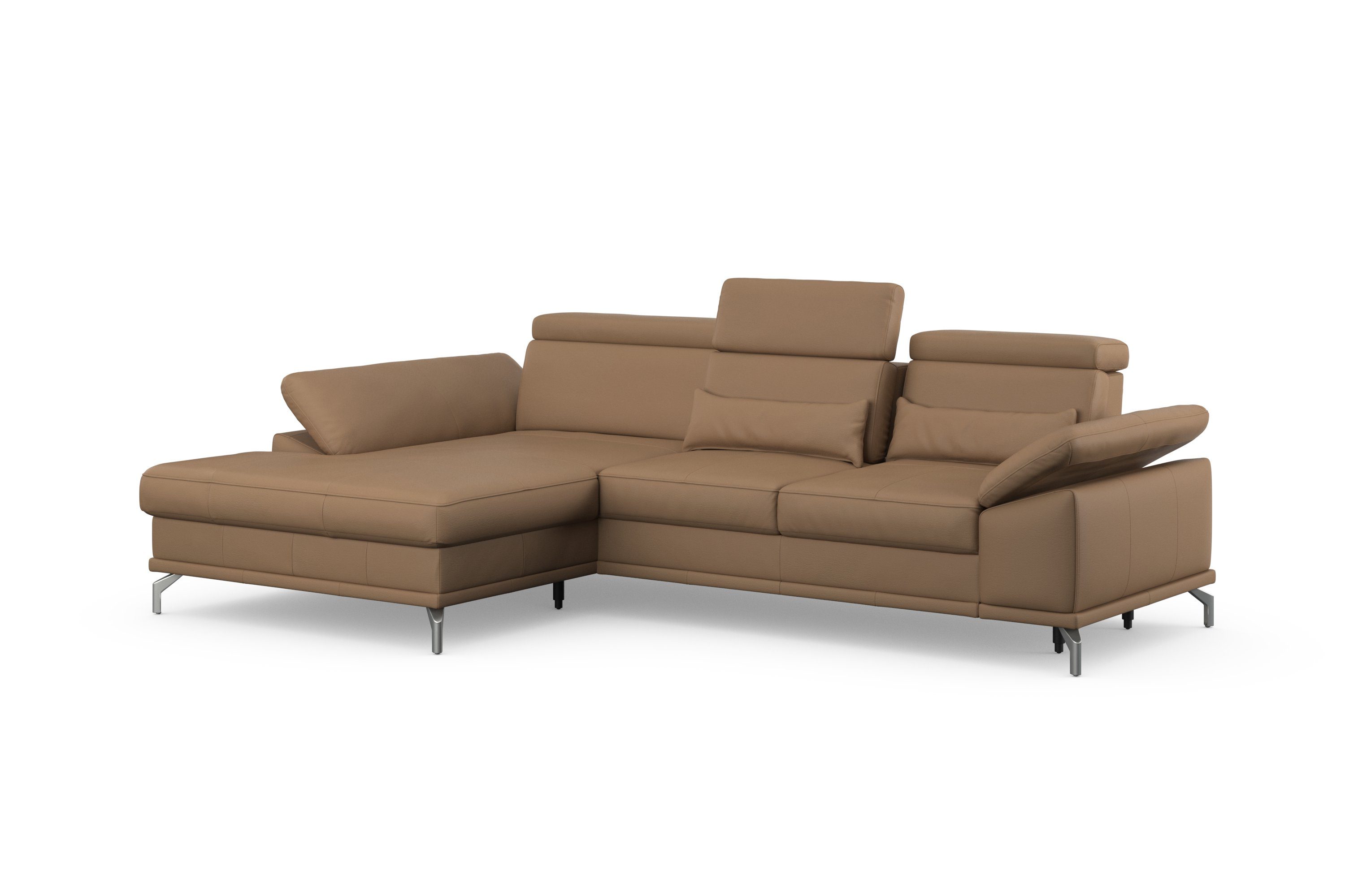sit&more Ecksofa Cabrio, mit Sitztiefen- und Armteilverstellung sowie Federkern, 2 Nierenkissen