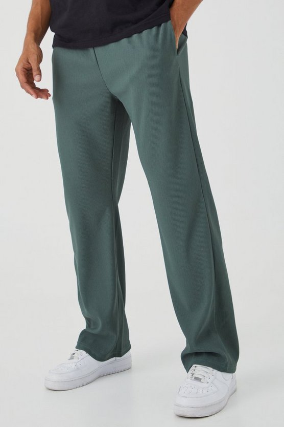 Gerippte Ottoman Jogginghose mit geradem Bein