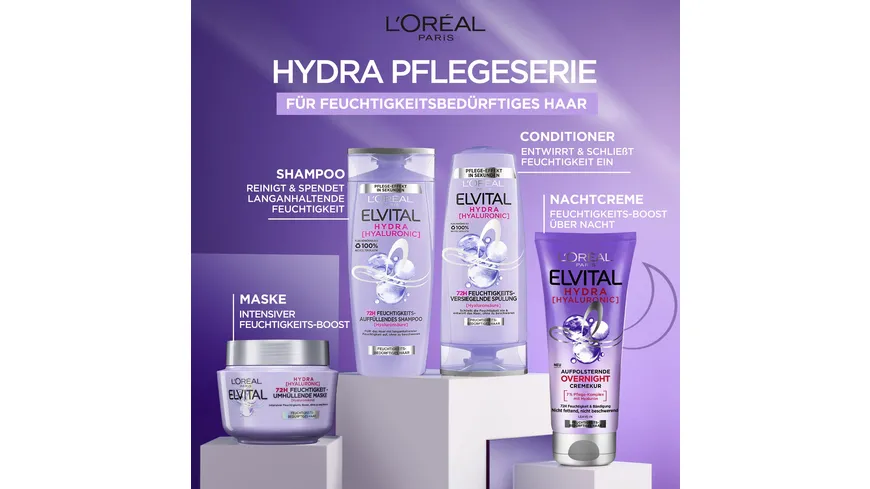 L'Oréal Elvital Hyaluron Overnight Cremekur 200 ml