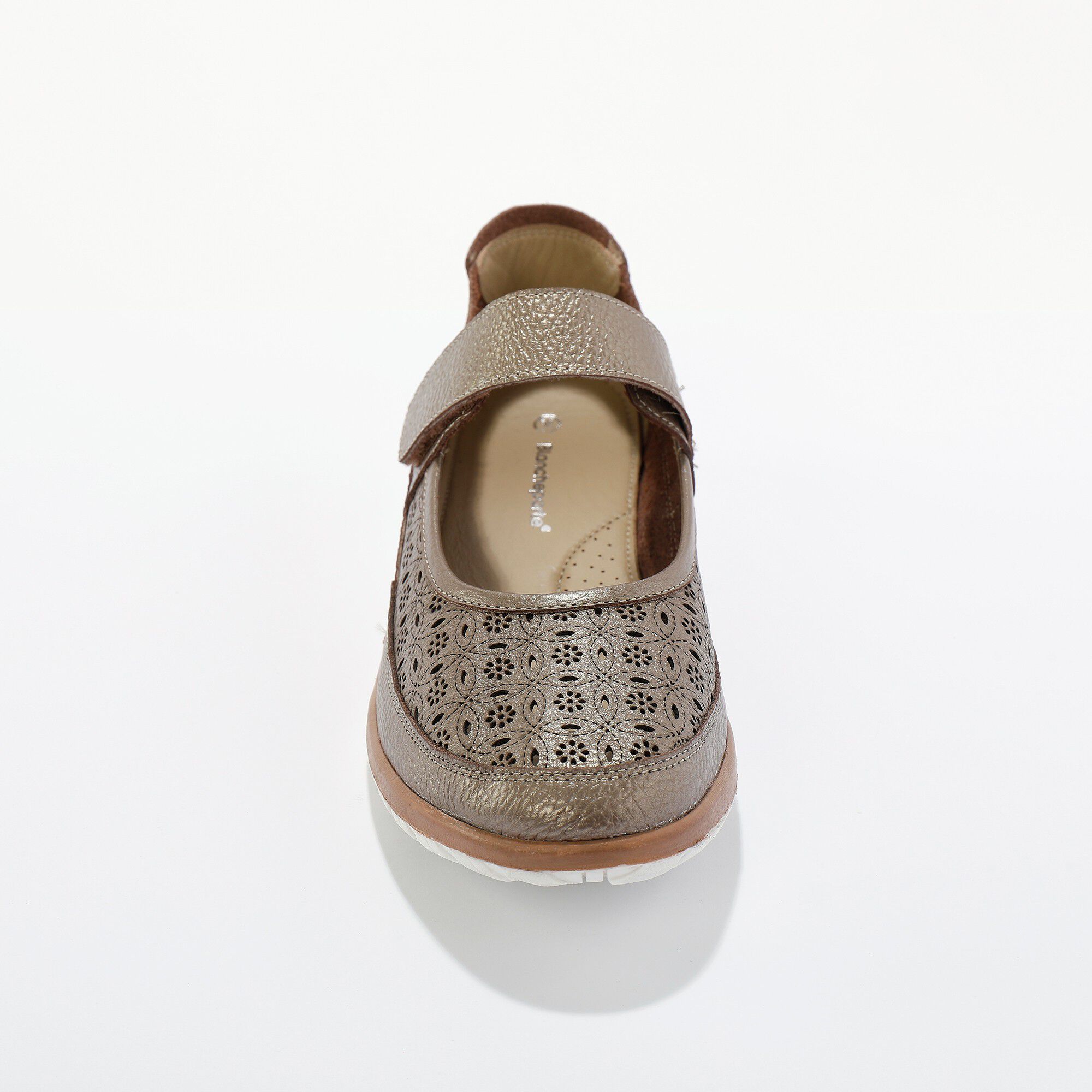 Babies cuir souple perforé, bande scratchée