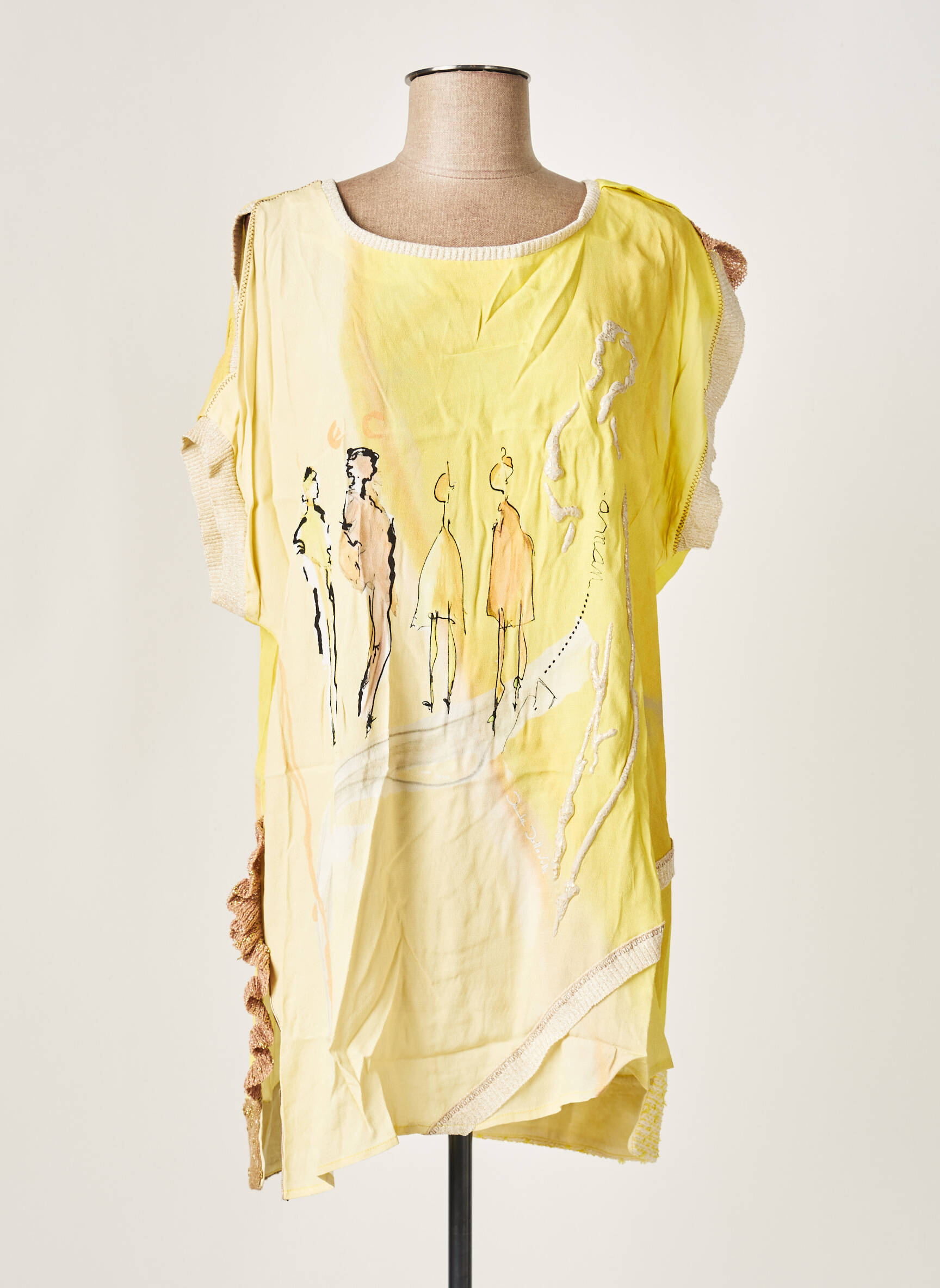 Elisa Cavaletti Tuniquemanchecourte Femme couleur jaune