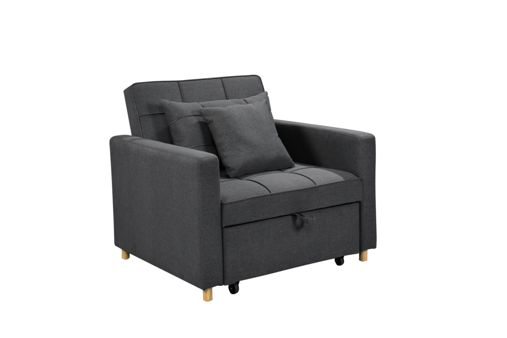 Happy Home Schlafsessel Sofabett inkl. Kissen HSP103-DGR dunkelgrau