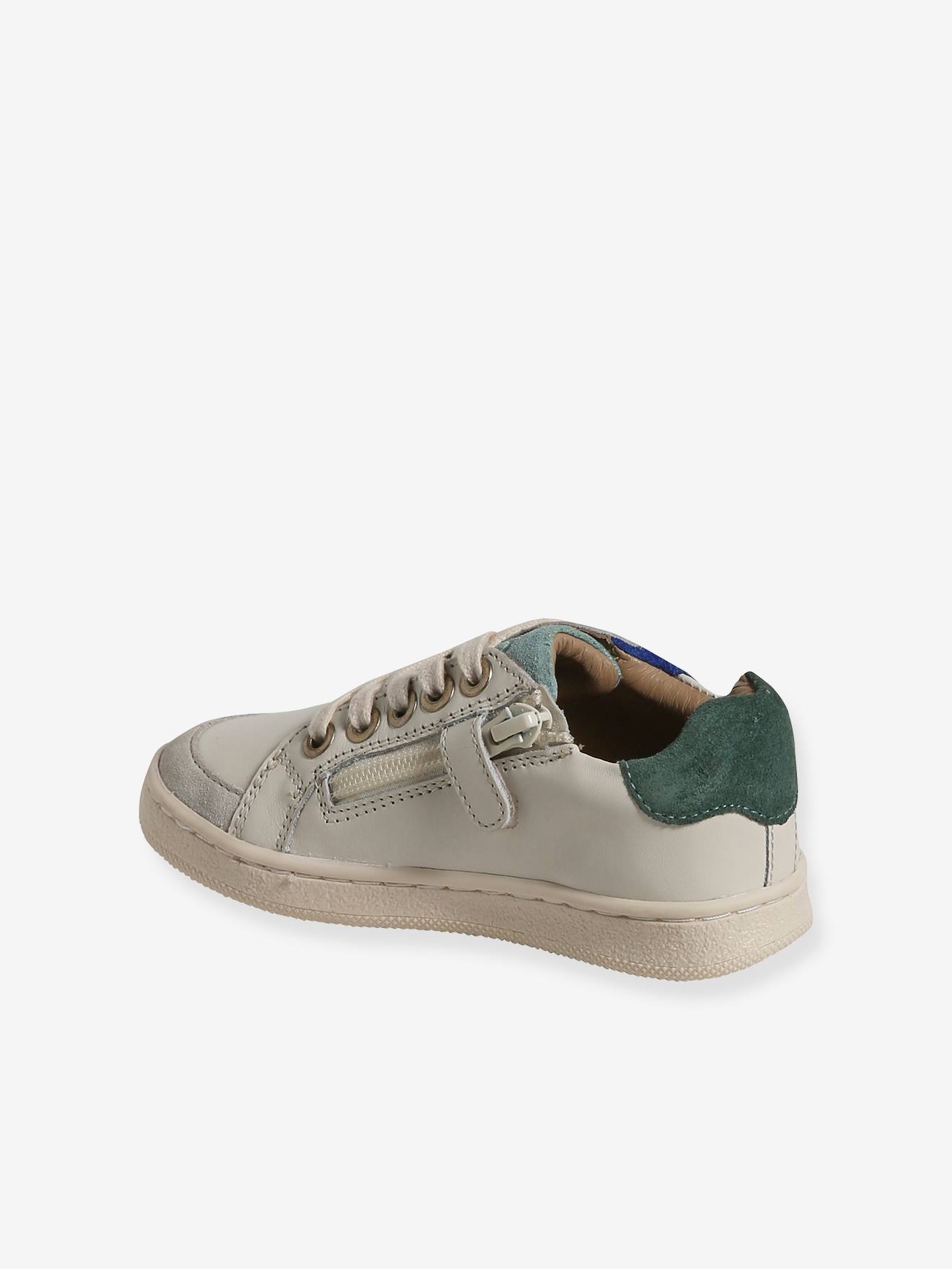 Vertbaudet Kinder Sneakers mit Anziehtrick - wollweiß