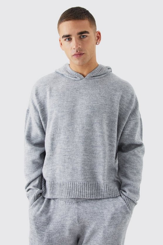 Kastiger Strick-Hoodie