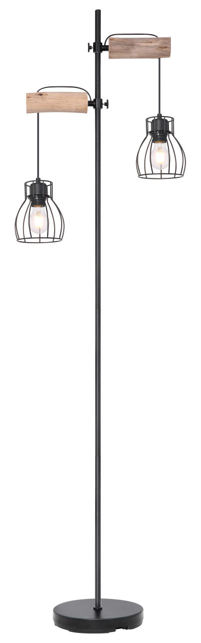 Globo Lighting - MINA - Stehleuchte Metall schwarz, 2x E27
