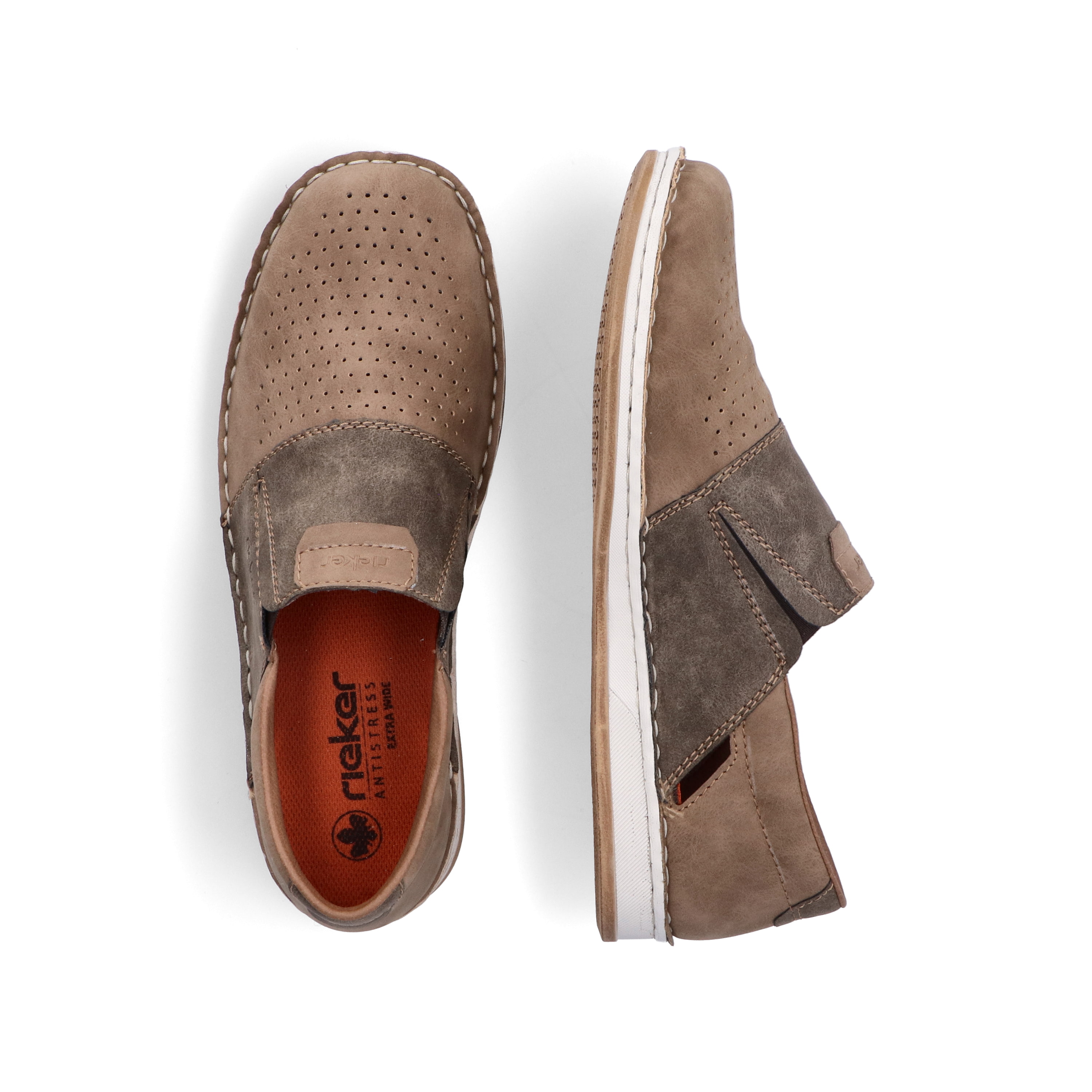 Rieker Herren Slipper hellbeige-steingrau