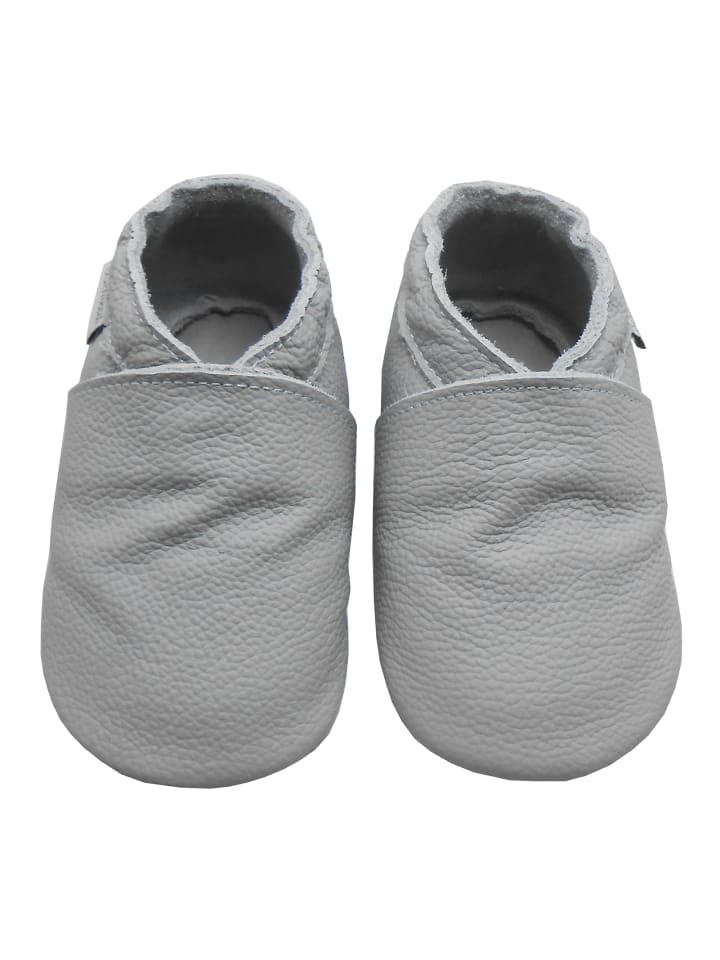 Yalion Leder-Krabbelschuhe in Grau günstig kaufen