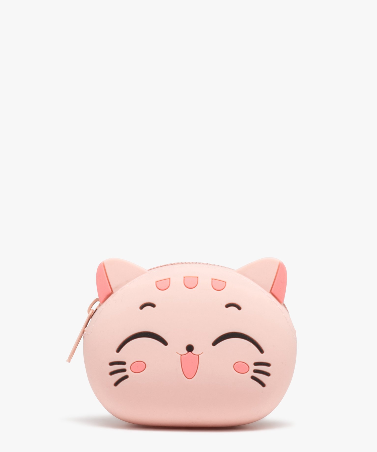 Porte-monnaie chat en silicone souple fille rose | GEMO