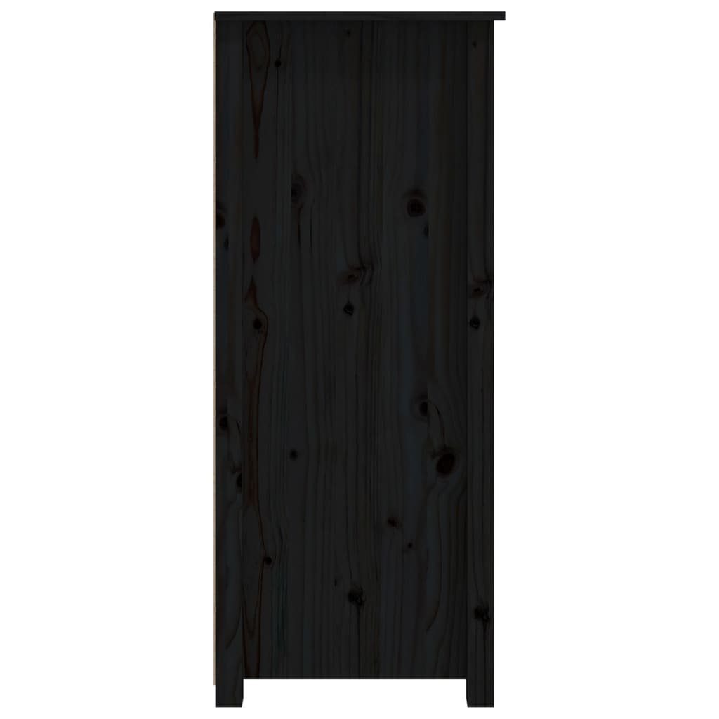 vidaXL Sideboard Sideboard Schwarz 83x41,5x100 cm Massivholz Kiefer (1 St)