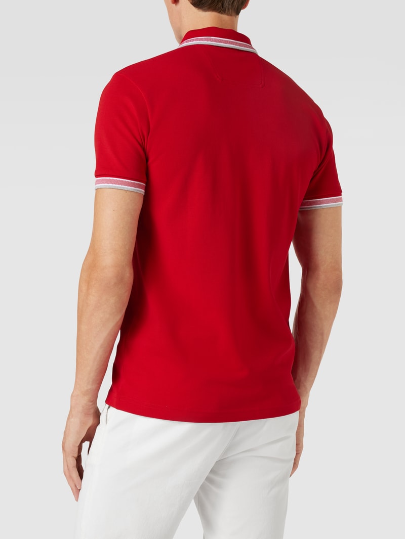 Regular Fit Poloshirt mit Label-Stitching Modell 'Paddy' in dunkelrot