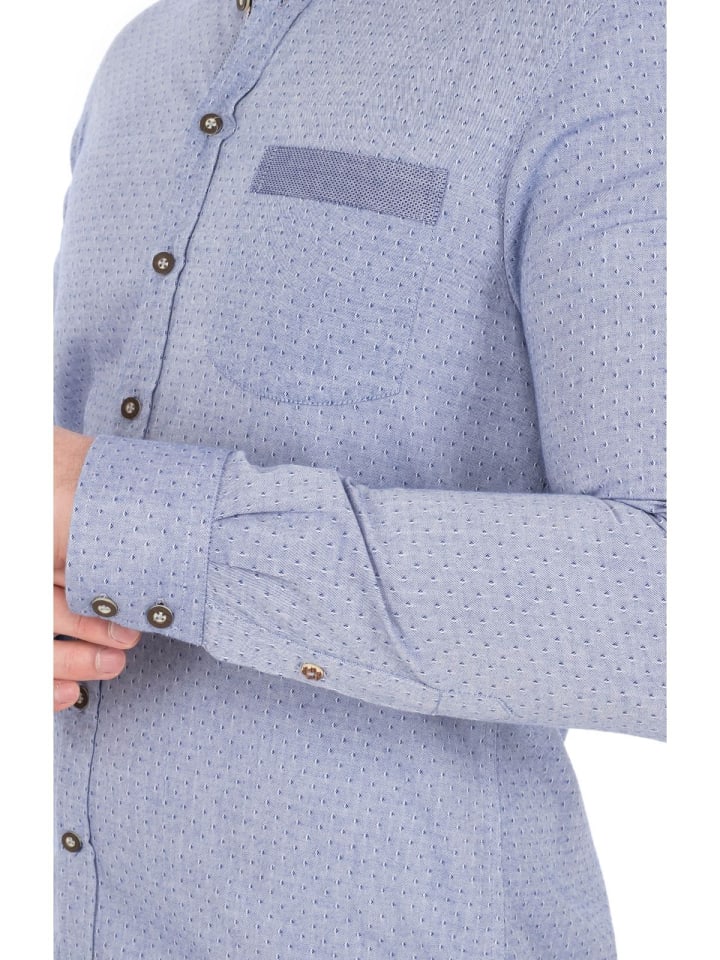 MarJo Stehkragenhemd SEBASTIAN in blau günstig kaufen