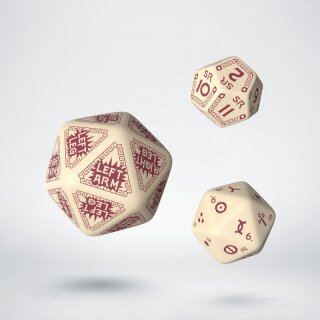 RuneQuest Beige & Burgundy Expansion Dice (3)