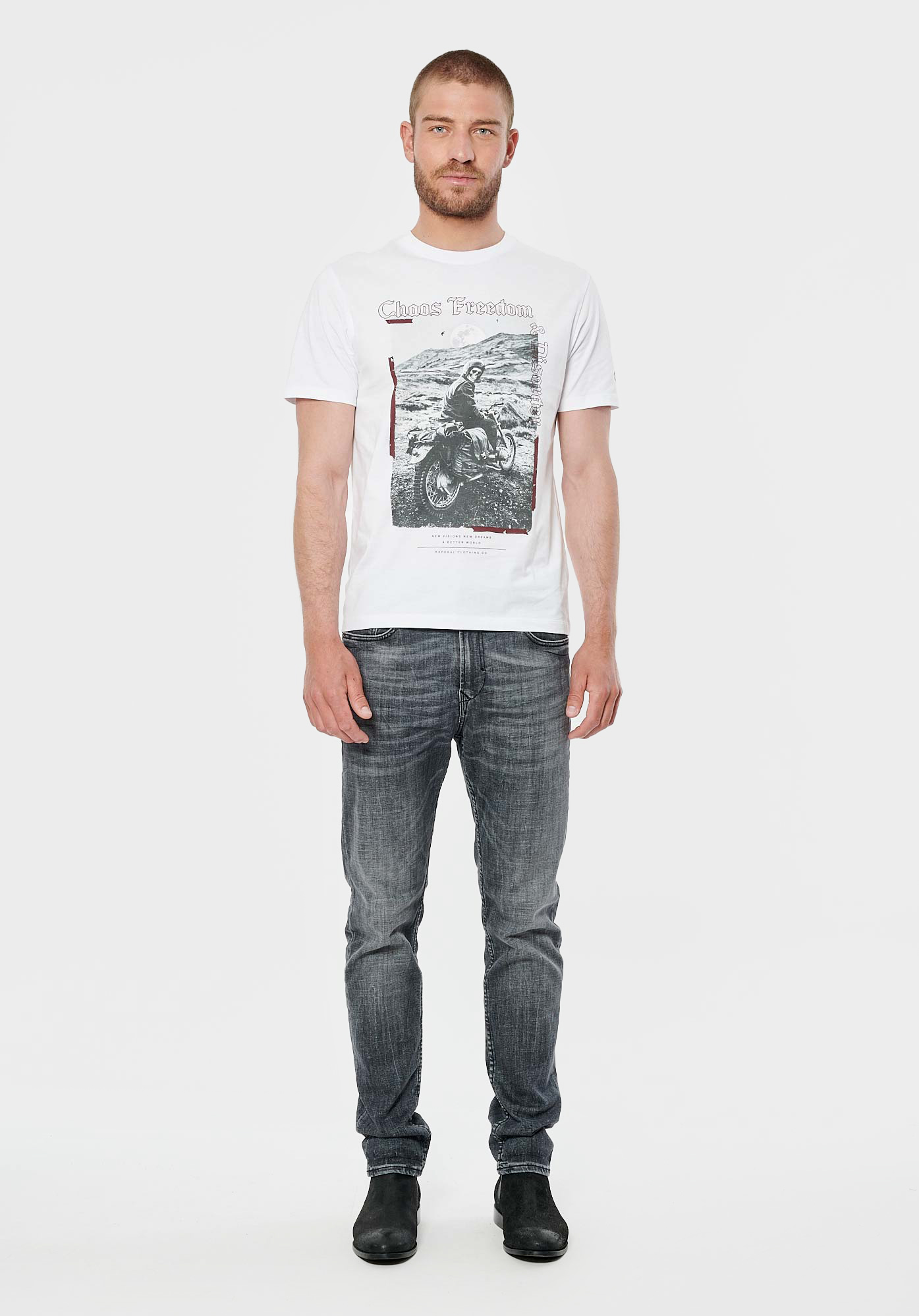 RAZI   T-shirt blanc homme 100% coton