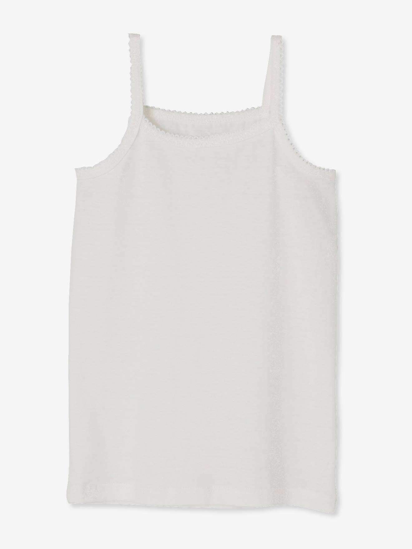 Lot de 4 débardeurs fille BASICS blanc