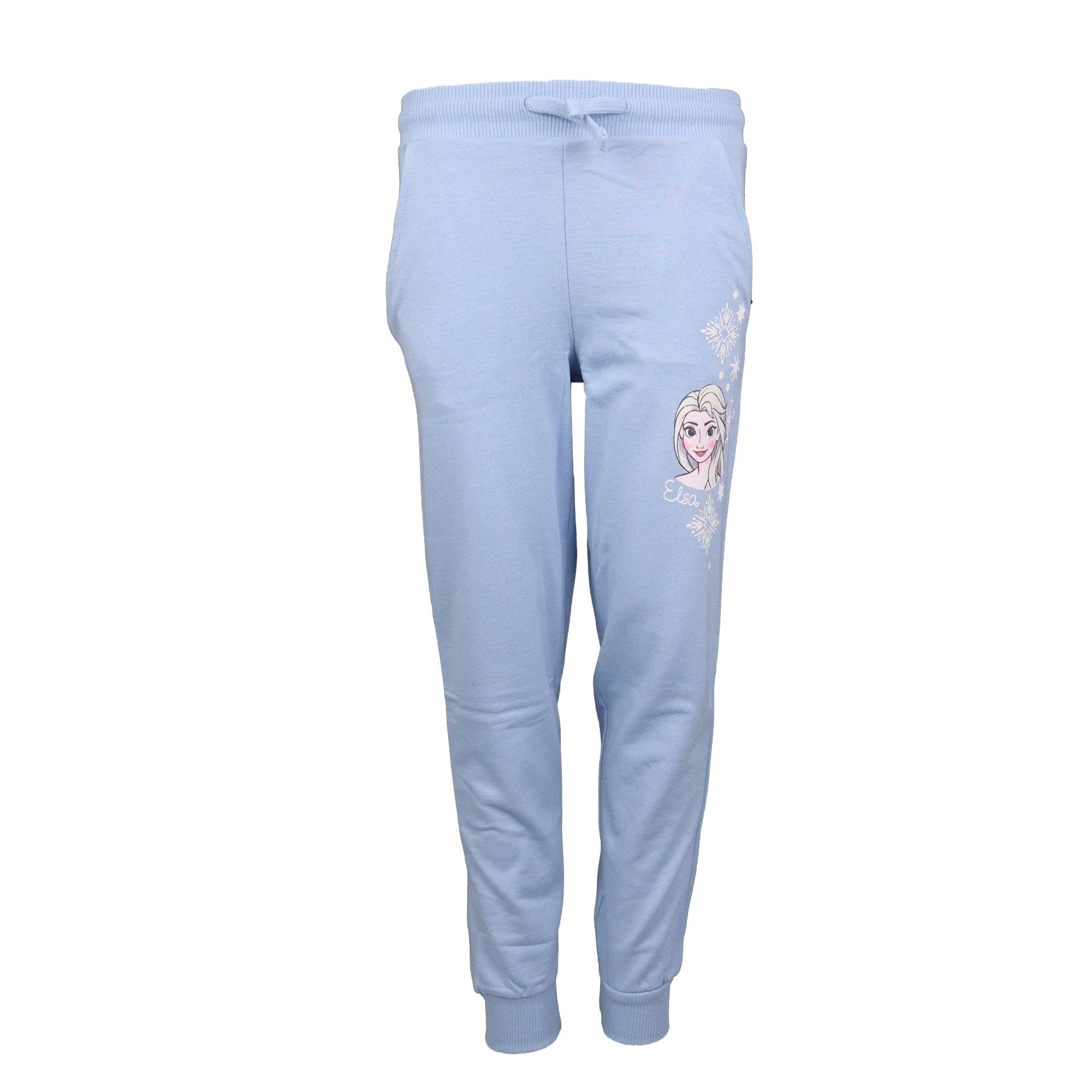Frozen Jogginghose Die Eiskönigin Mädchen Kinder Hose Gr. 104 bis 134, Blau oder Grau