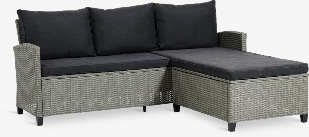 ONDRUP 3-Sitzer-Lounge-Sofa mit Liegefläche, grau