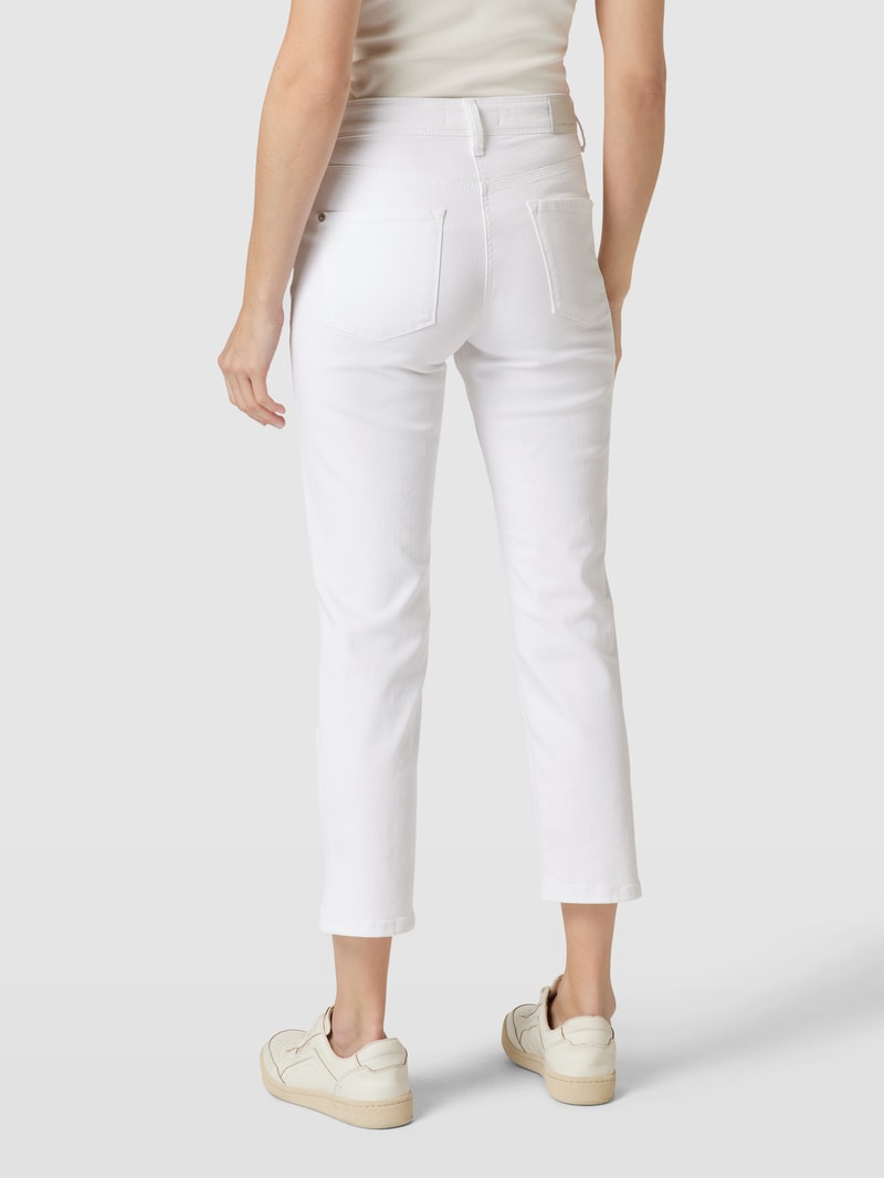 Jeans mit Label-Patch Modell 'PIPER' in weiß