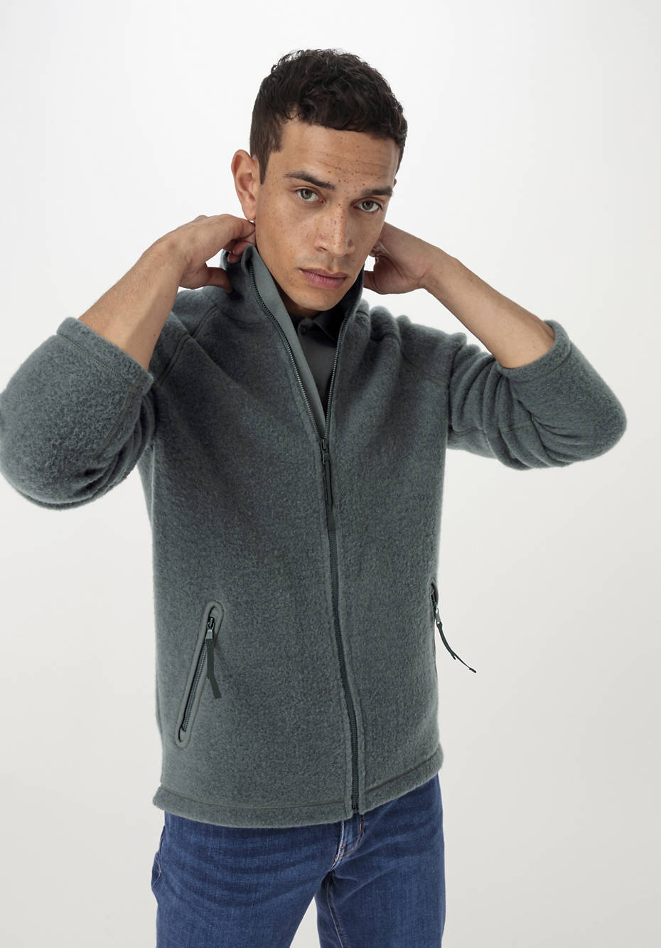 Wollfleece-Jacke aus reiner Bio-Merinowolle