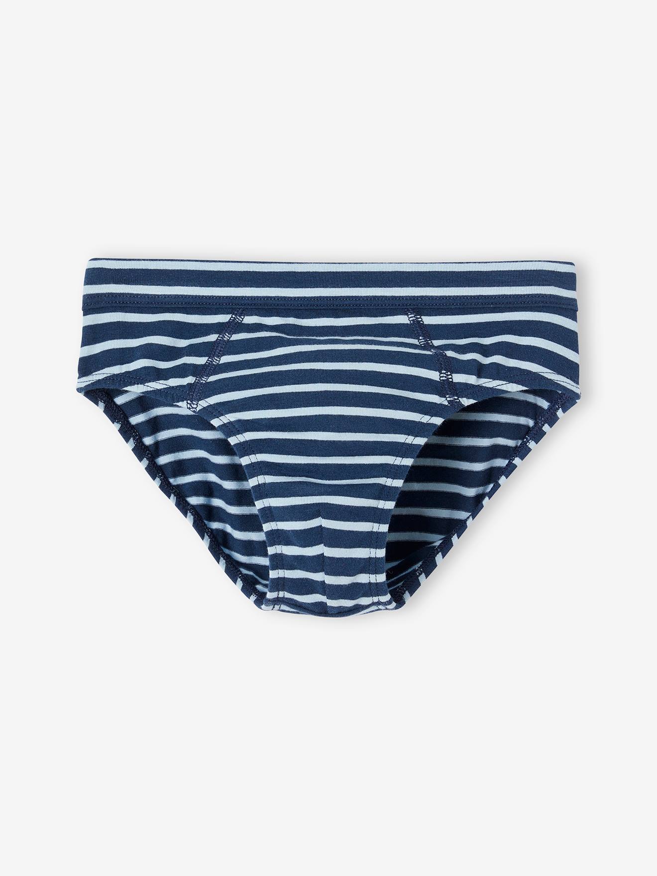 Vertbaudet 7er-Pack Jungen Slips mit Bio-Baumwolle, Wale - himmelblau