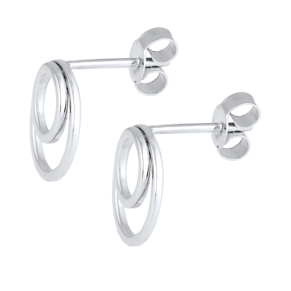 Elli Elli Boucles d'Oreilles Circulaires de base Geo Minimal Boucles d'Oreilles Femme  Boucles d'oreilles