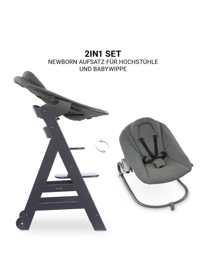 Hauck Beta Plus Dark Grey 5-tlg. Newborn Set - Hochstuhl in grau günstig kaufen onesize