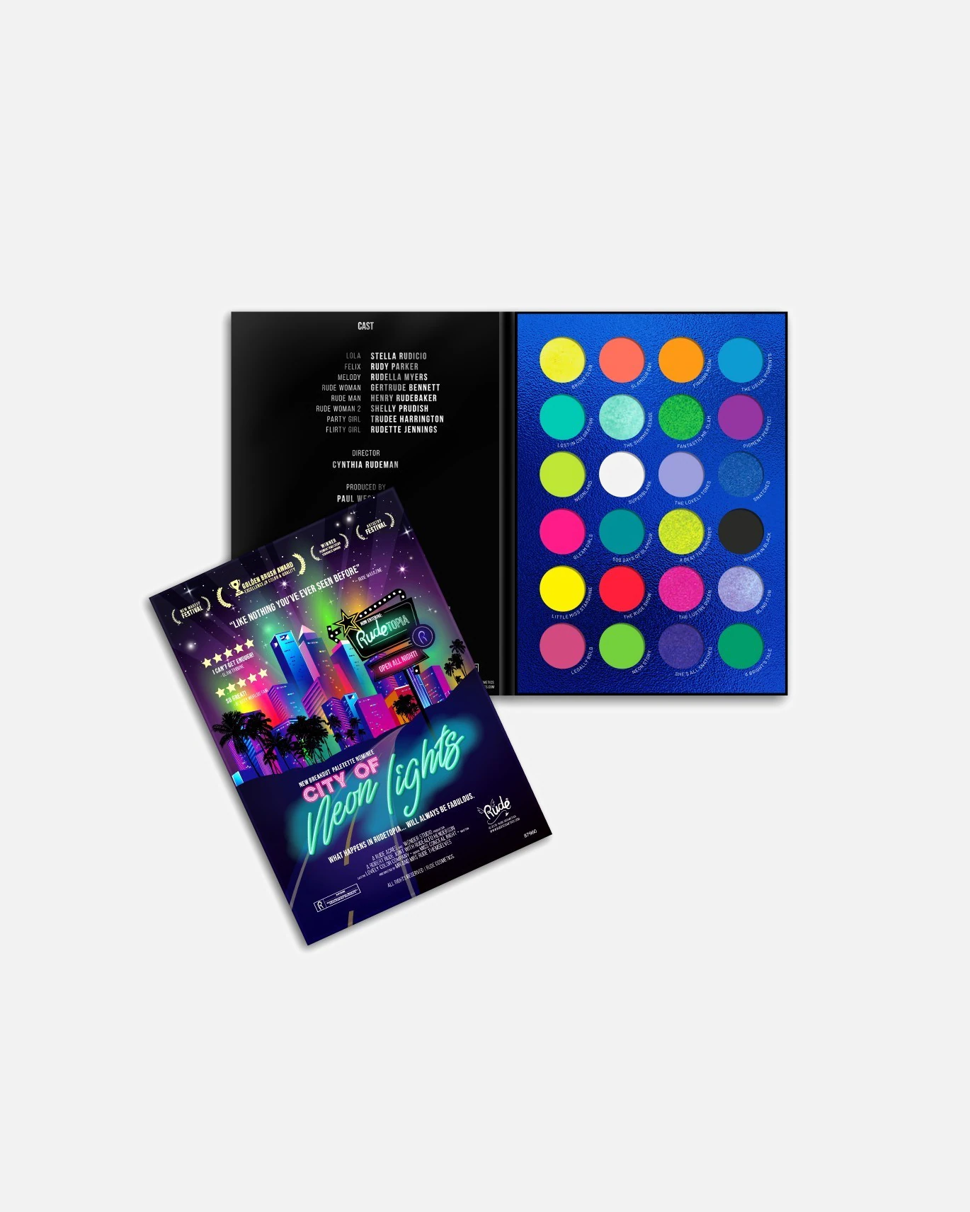 Rude Cosmetics City of Neon Lights 24 Ombretti e Pigmenti Vibranti