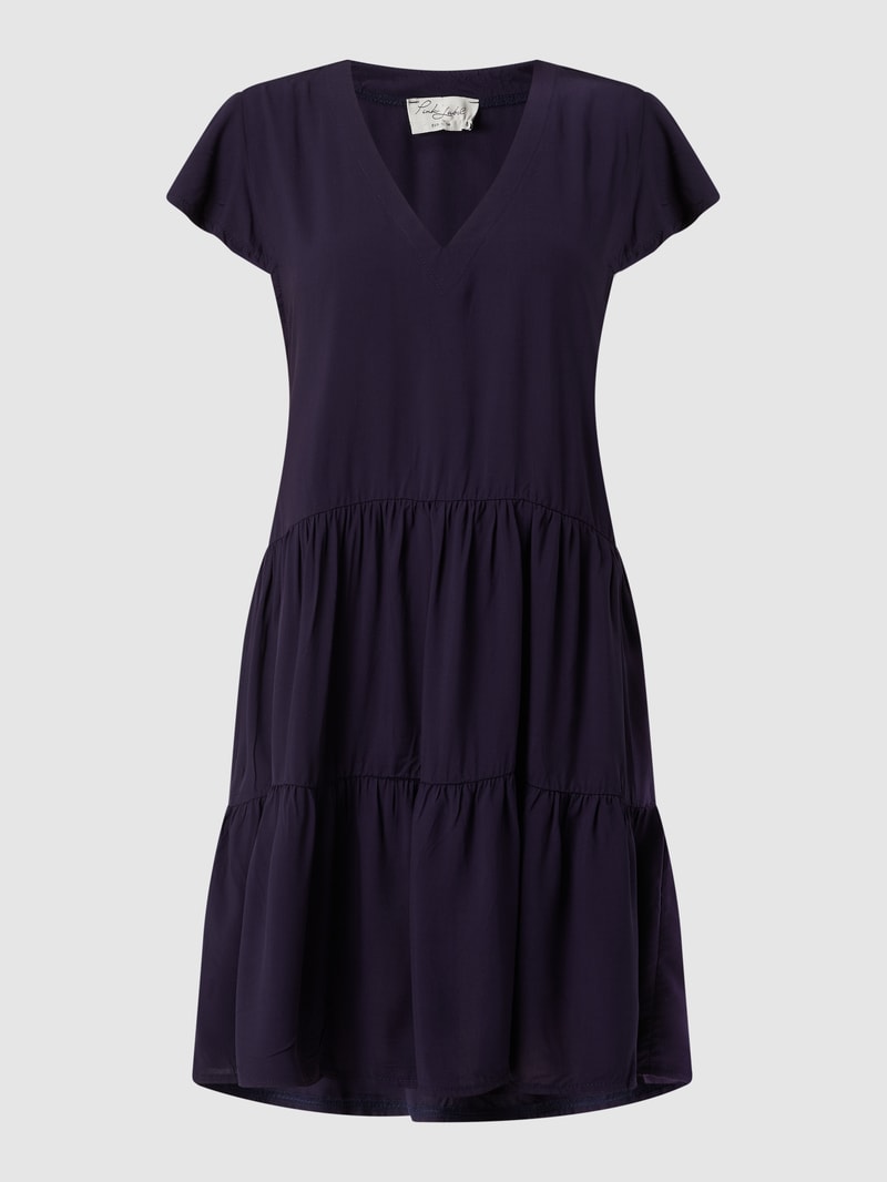 Shirtkleid aus Viskose in marineblau