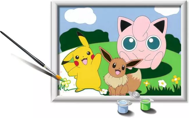 CreArt Pokémon Abenteuer - Malen nach Zahlen für Kinder ab 7 Jahren
