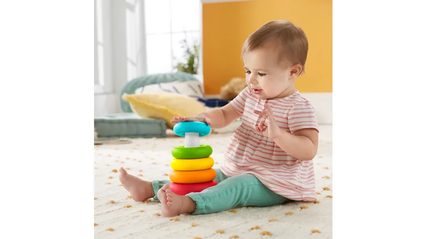 Fisher-Price Eco Farbring Pyramide, Stapelspiel, 100% Bio-Kunststoff