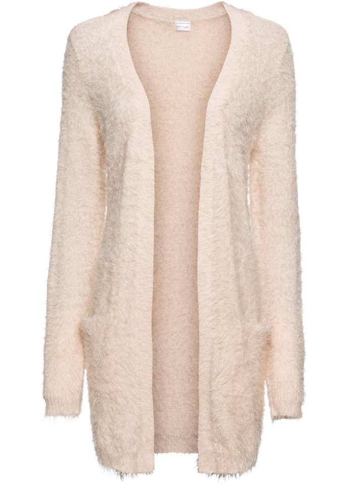 Longstrickjacke in Flauschoptik