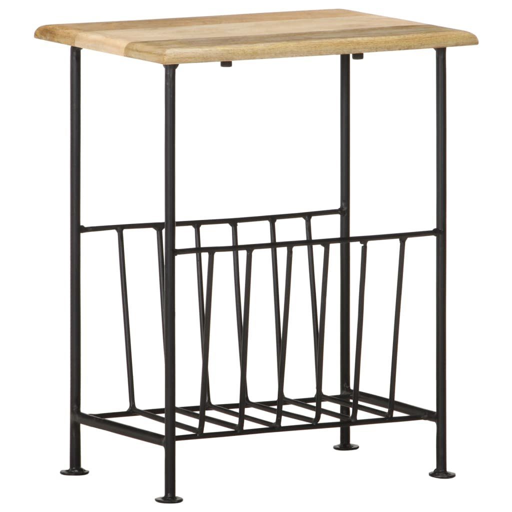 vidaXL Zeitungsständer Zeitschriftenständer 40 x 30 x 50 cm Massivholz Mango und Stahl