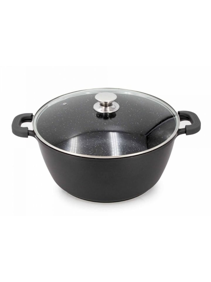 Cheffinger XXL Kochtopf mit Deckel ø44 cm mit Marmorbeschichtung ca. 23 L in Schwarz günstig kaufen 44 cm