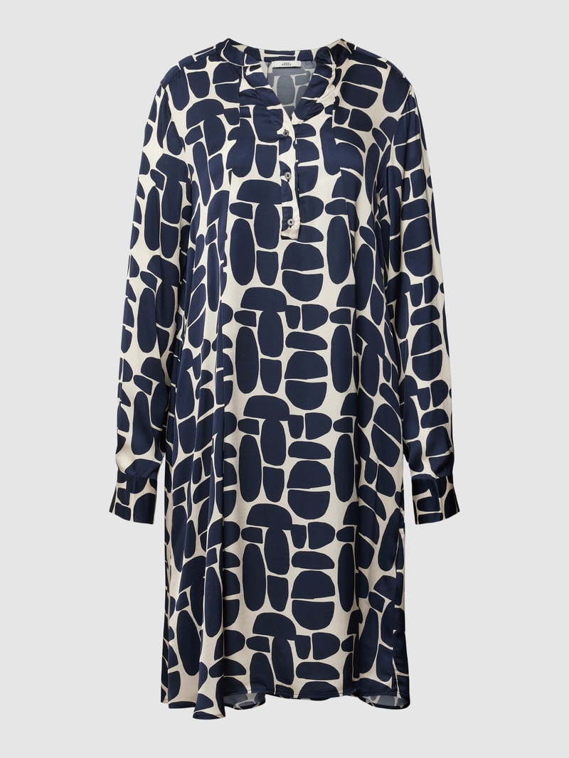 Tunikakleid mit Allover-Muster Modell 'Ester New' in marineblau
