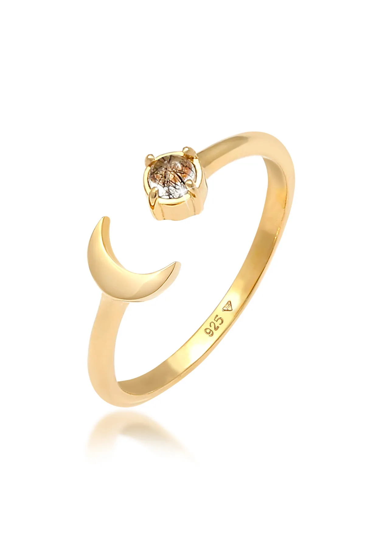 ELLI  Ring Halbmond Turmalin Offen Astro Design 925 Silber