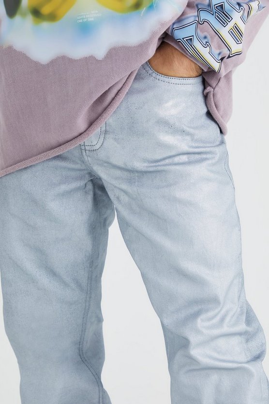 Lockere Metallic-Jeans