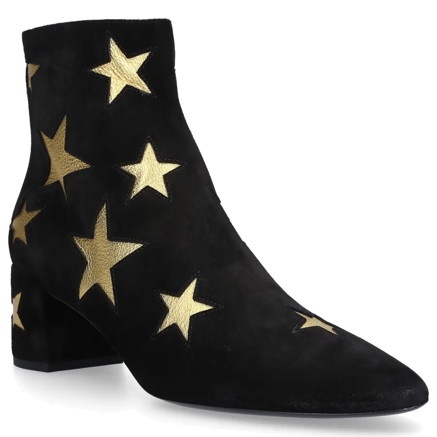 Saint Laurent - Stiefeletten LOU 50 Veloursleder - schwarz
