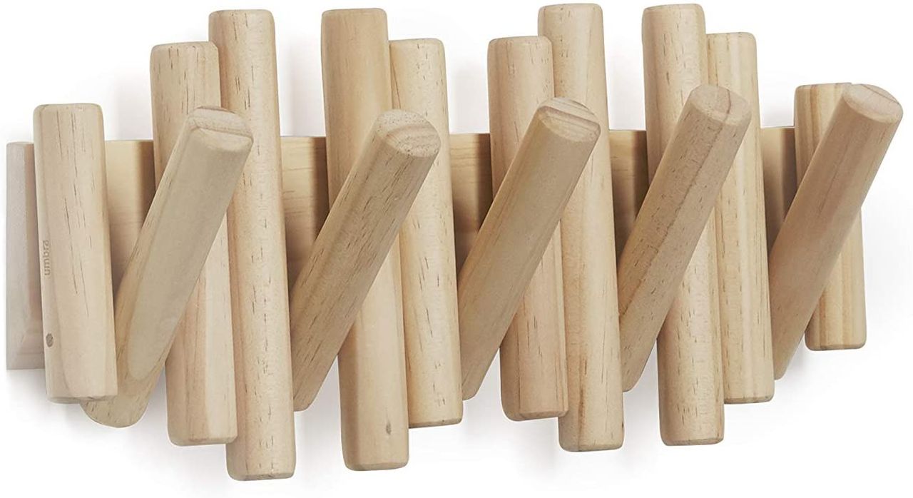 trends4cents Umbra Picket mit 5 Garderobenhaken natural 1011471-390 Garderobenleiste Wandhaken Kleiderhaken