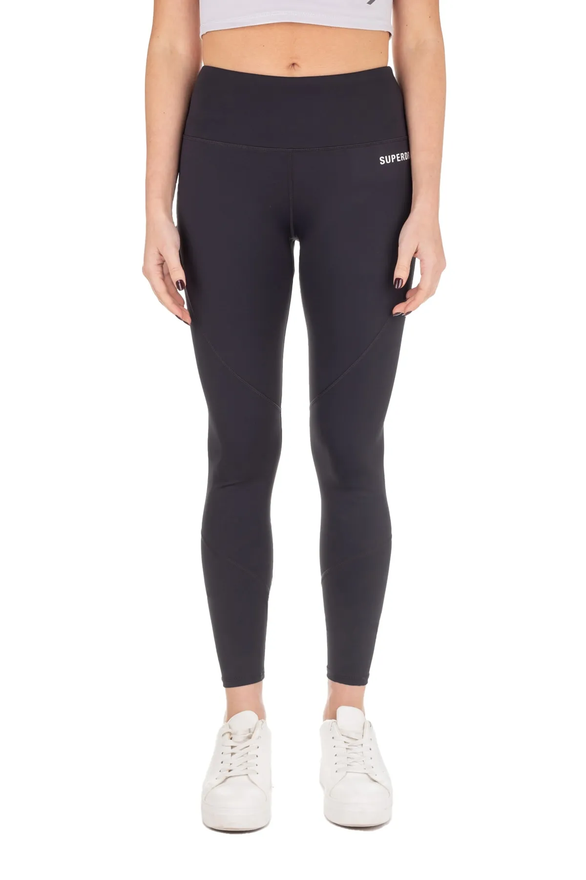 SUPERDRY  Sport-Leggings - Schwarz - Mittlerer Bund
