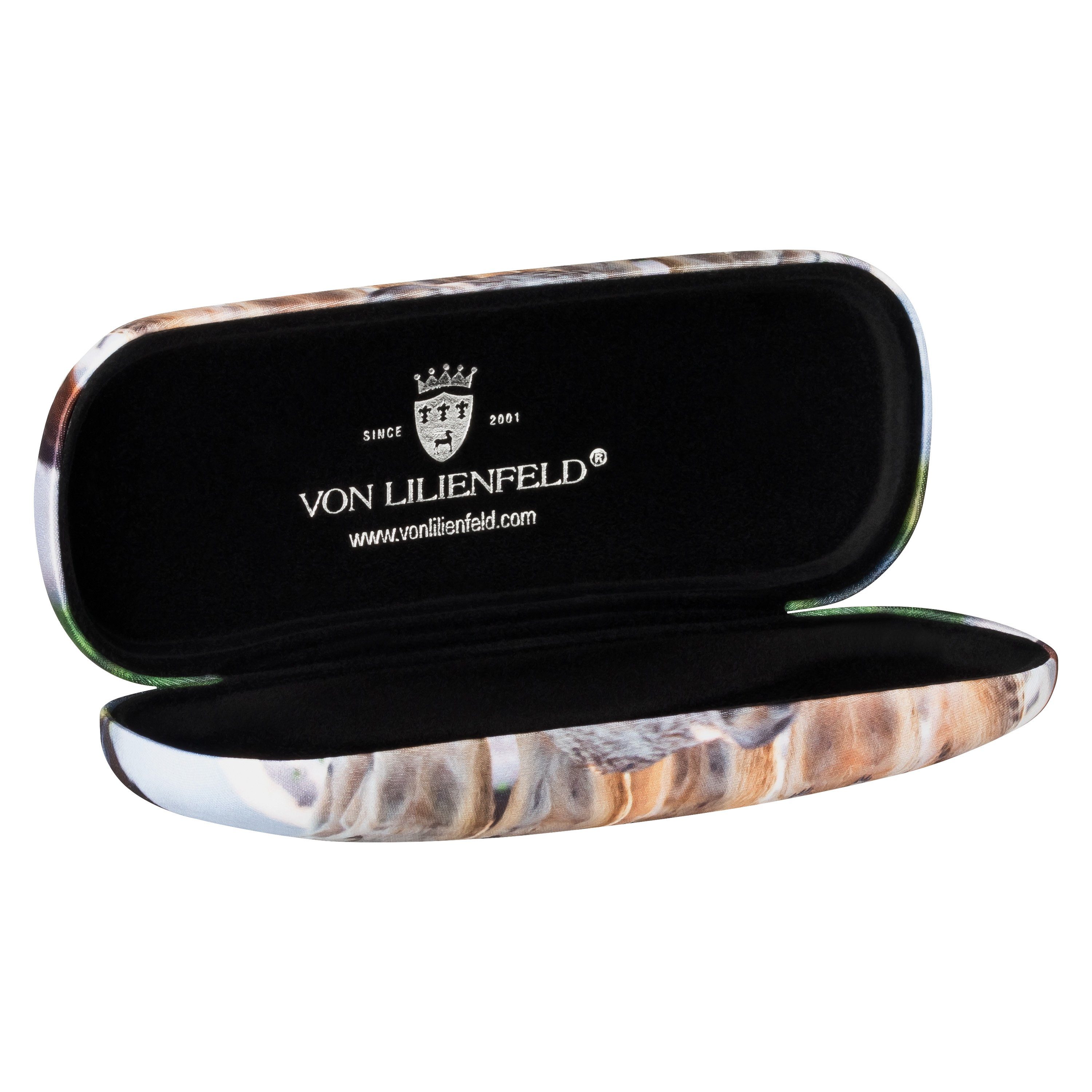 von Lilienfeld Brillenetui Brillenetui Erdmännchen Surikate Meerkatzen Brillenputztuch, Stabiles Hardcase Set mit Stoff bezogen